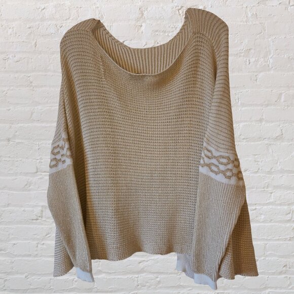 Rinascimento women's sweater - Warm Beige with white and gold accents - Picture 2 of 4